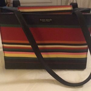 Bright striped Kate Spade handbag.  EUC
